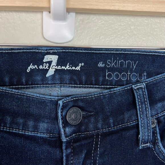 7 For All Mankind Women's Sz 28 The Skinny Bootcut Jeans Dark Wash Stretch Denim - Picture 3 of 11